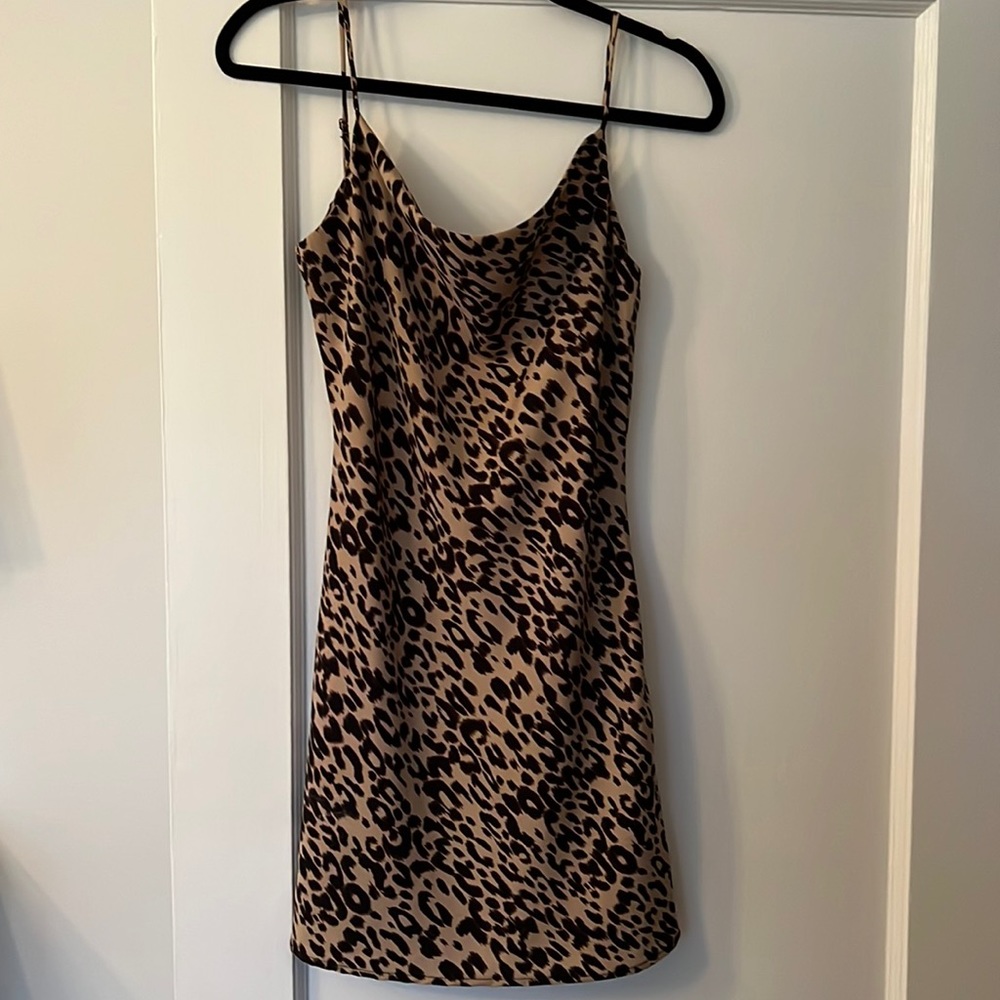Audrey 3+1 Mini Leopard Slip Dress